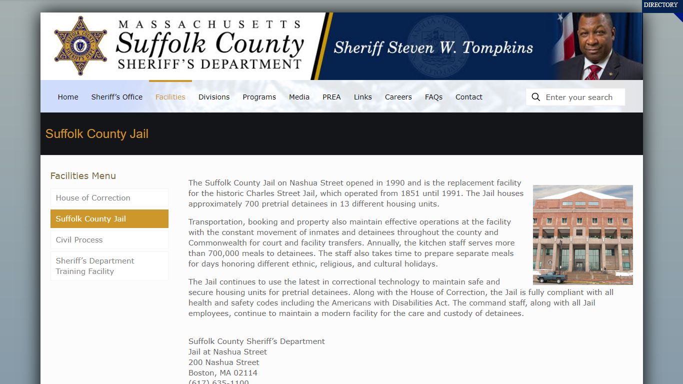 Suffolk County Jail · Suffolk County Sheriff's Department