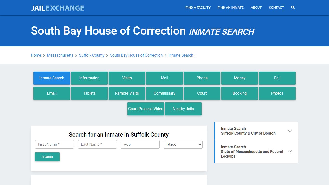 South Bay House of Correction Inmate Search - Jail Exchange